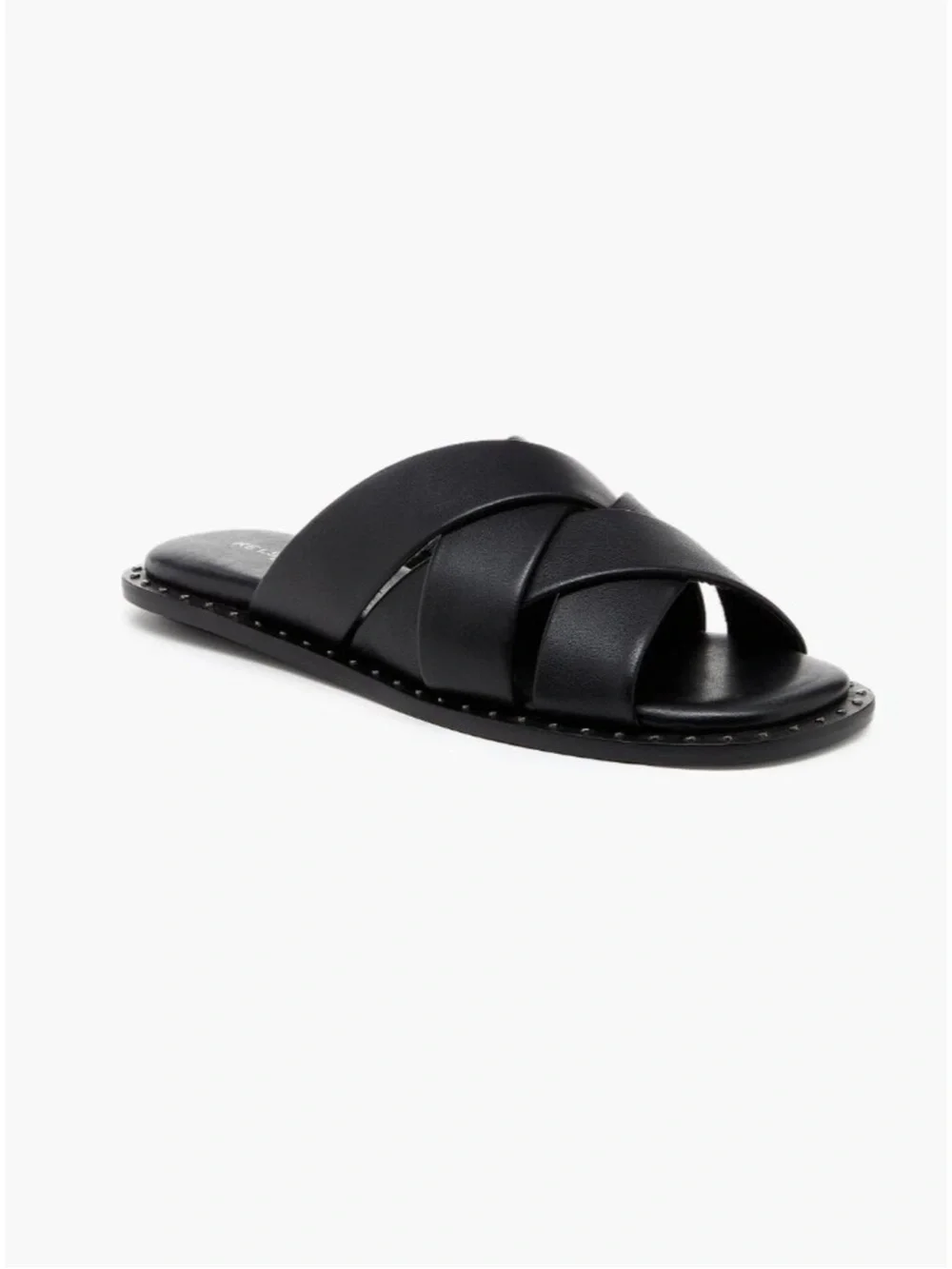 Kelsi Dagger Brooklyn Bravo slide sandals NWT 6 interwoven black leather
